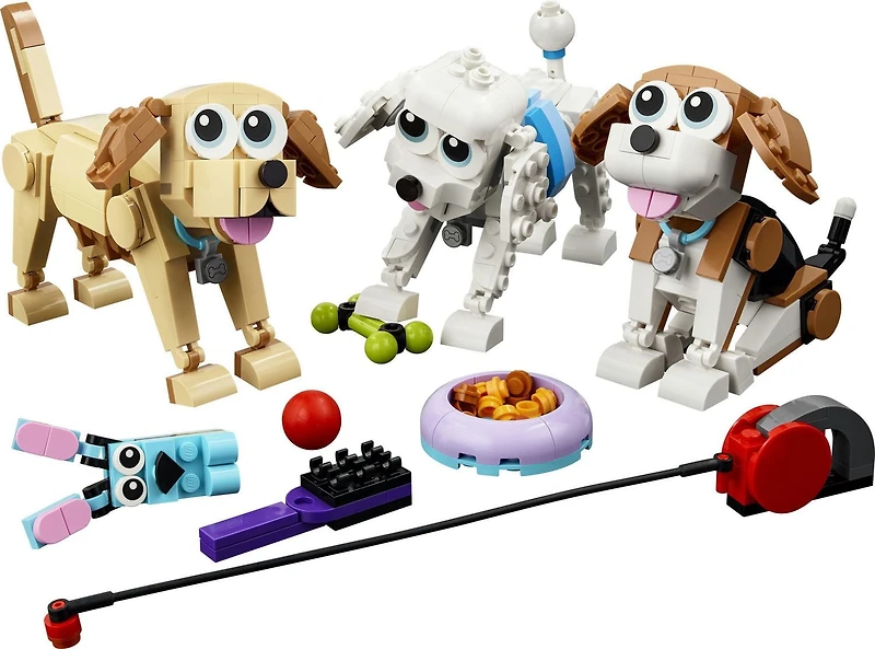 LEGO Creator 3-in-1 Adorable Dogs Building Toy Set 31137, Great Gift for Dog Lovers and Kids Ages 7 and Up, Featuring Canine Companions: Dachshund, Beagle, Pug, Poodle, Husky, and Labrador, Includes 475 Pieces, Ages 7+