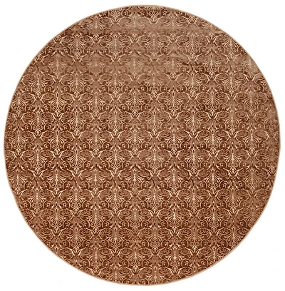 Tapis Evolution damassé 8 pi rond, marron