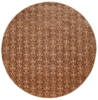 Tapis Evolution damassé 8 pi rond, marron