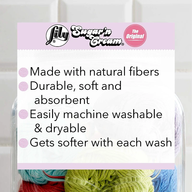 Lily Sugar N Cream® Snc Sb™ #4 Worsted (Medium) Cotton Yarn, Ecru 2.5oz/70.9g 120 Yards