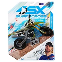 Supercross, Authentic Justin Barcia 1:10 Scale Collector Die-Cast Toy Motorcycle Replica with Race Stand, For Collectors and Kids Age 5 and Up