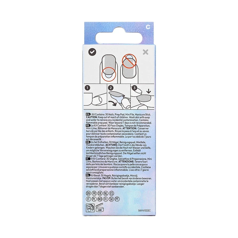 Ongles à presser des fêtes imPRESS - Longueur courte - Forme carrée - 30 ct. Kiss Impress Holiday