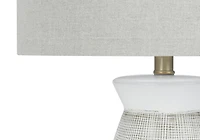 Monarch Specialties Lighting, 27"h, Table Lamp, Grey Ceramic, Grey Shade, Contemporary