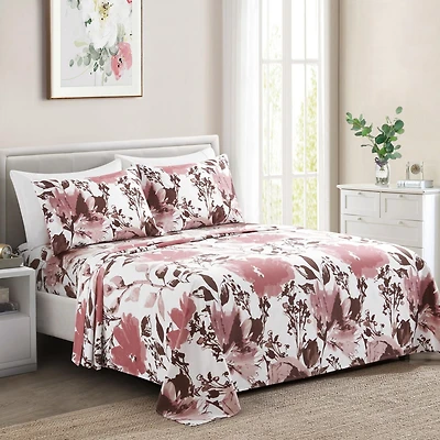 Marina Decoration Ultra Soft Silky Deep Pocket Rich Printed Bedding Rayon from Bamboo All Season Sheet Set with Pillowcases