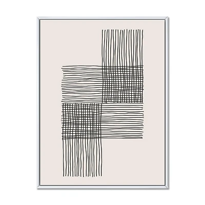 Designart Compositions Géométriques Minimales De Formes Élémentaires XIX ART MURAL À CADRE FLOTTÉ