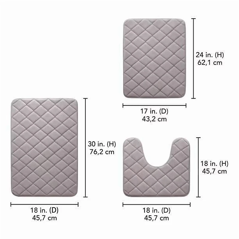 Ensemble de tapis de bain en mousse mémoire Mainstays Ensemble 3 pièces