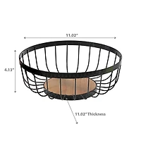 Fruit Basket With Rubber Wood Bottom