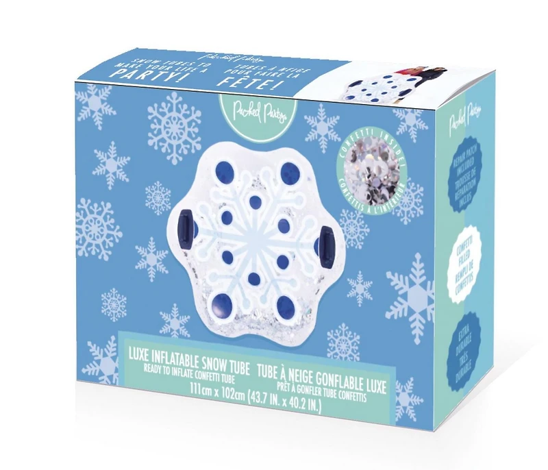 Packed Party tube gonflable flocon de neige avec confettis holographiques, 39 po