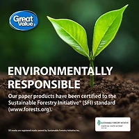 Great Value, Septic Safe Toilet Paper, 30 Family Equal 100 Rolls, 404 tissues per roll