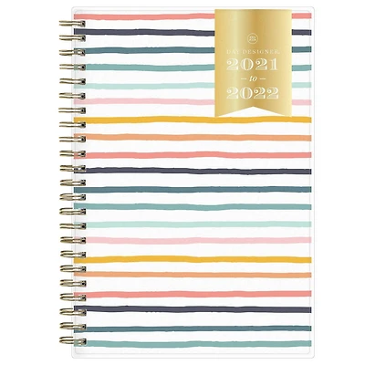 Agenda hebdomadaire/mensuel Day Designer Rainbow Stripe, format moyen, année 2021-2022