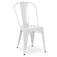 Chaise de salle à manger Tolix Roch en blanc, chaise en métal