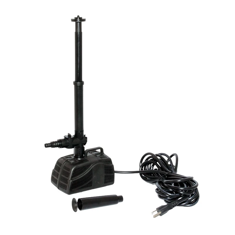 KoolScapes Pompe d'étang 340 GPH avec 2 buses de fontaine interchangeables, pompe à eau extérieure pour caractéristiques de jardin