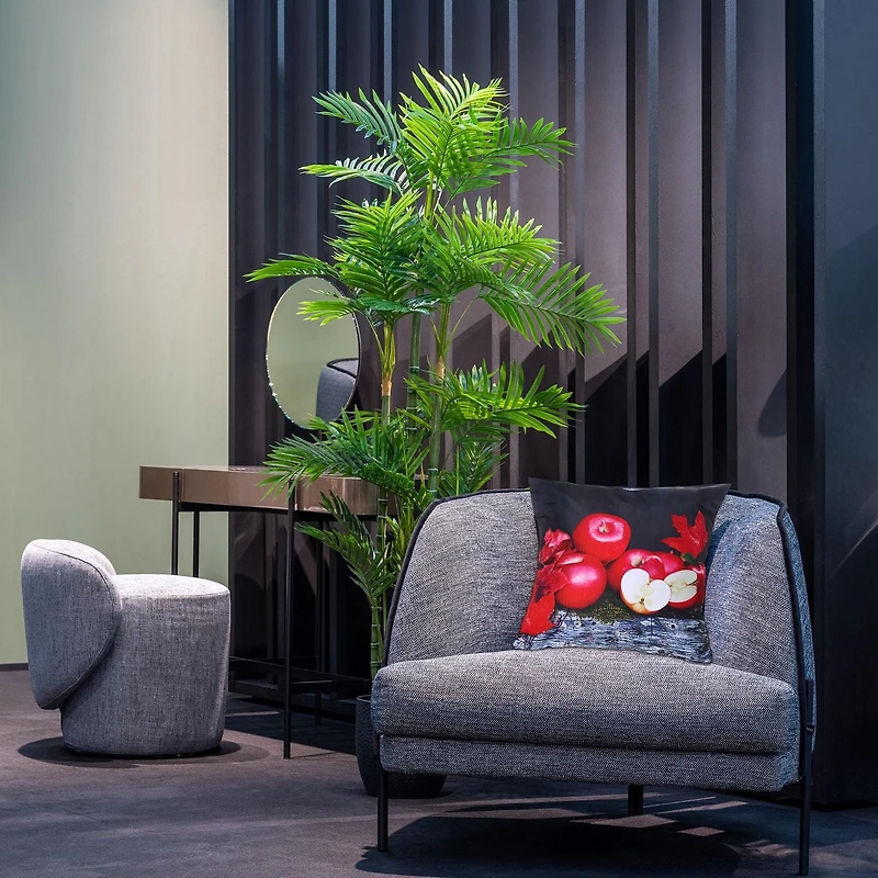 IH Casa Decor Polyester Digital Print Cushion Fresh Pommes 18 X 18 - Ensemble De 2