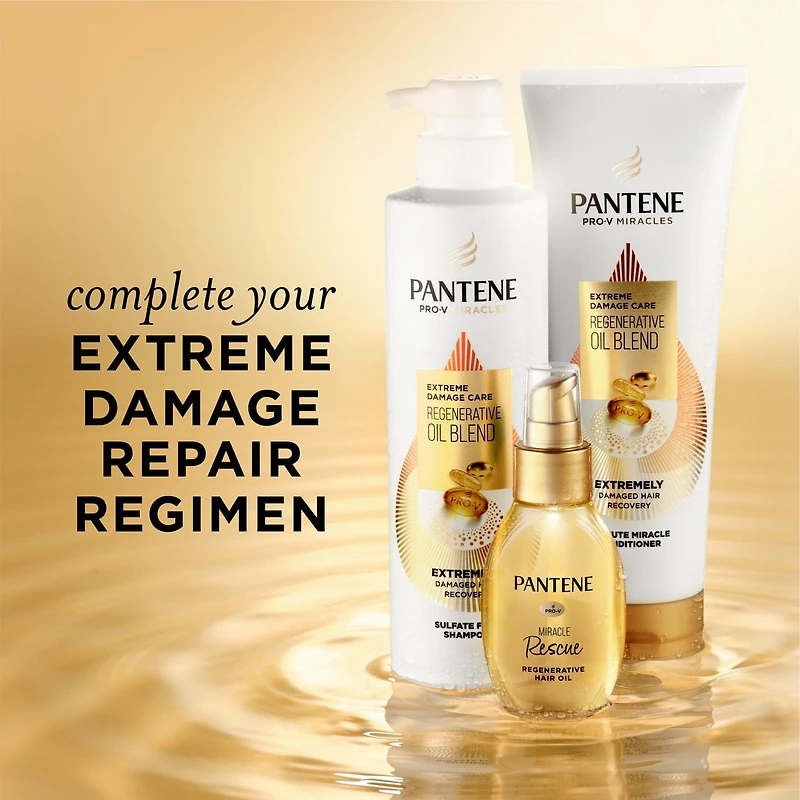 Shampooing Pantene Pro-V Miracles Soins pour dommages extrêmes avec mélange d’huiles régénératrices, sans sulfate 400ML