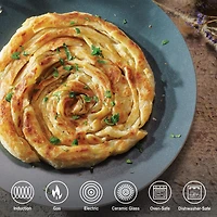 Utsava 10.5 Inch Tri-Ply Clad Stainless Steel Ceramic Nonstick Concave Dosa Tawa
