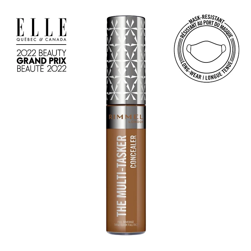 Rimmel Cache-cernes Multi-Tasker, formule estompable, couvrance totale, infroissable, résistante au transfert et hydrofuge, 100% Sans Cruauté Longue tenue