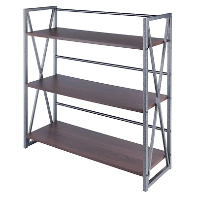 Isa Etagère 3 Niveaux Graphite et Noyer