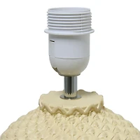 Simple Designs 20.4" Tall Traditional Ceramic Purled Texture Bedside Table Desk Lamp with Fabric Drum Shade for Home Decor, Bedroom, Living Room, Entryway, Office