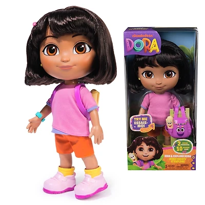 Dora, Dora Chante et explore, poupée avec musique, effets sonores, répliques bilingues, vêtements et accessoires de poupée, jouets pour filles et garçons, à partir de 3 ans Dora, Dora Chante et explore, poupée avec musique, effets sonores, répliques bilingues, vêtements et accessoires de poupée, jouets pour filles et garçons, à partir de 3 ans