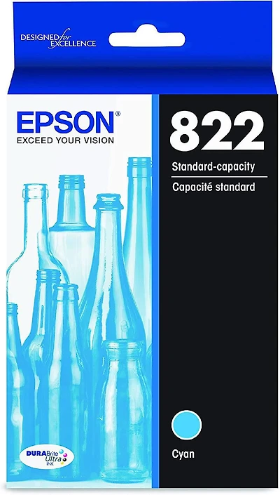 Cartouche d'encre cyan Epson T822 capacité standard