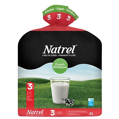 Lait biologique finement filtré 3,8 % Natrel 4 l