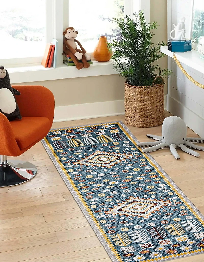 ECARPET Washable Southwestern Area Rug & Runner for Hallway, Living Room, Bedroom
