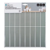 Truu Design Self-Adhesive Peel and Stick Accent Wall Tiles, 10 x 10 inches, Grey, 6 Pieces