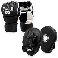 Kit de coussinets de gants MMA Tapout noirs 10 oz 4 pièces