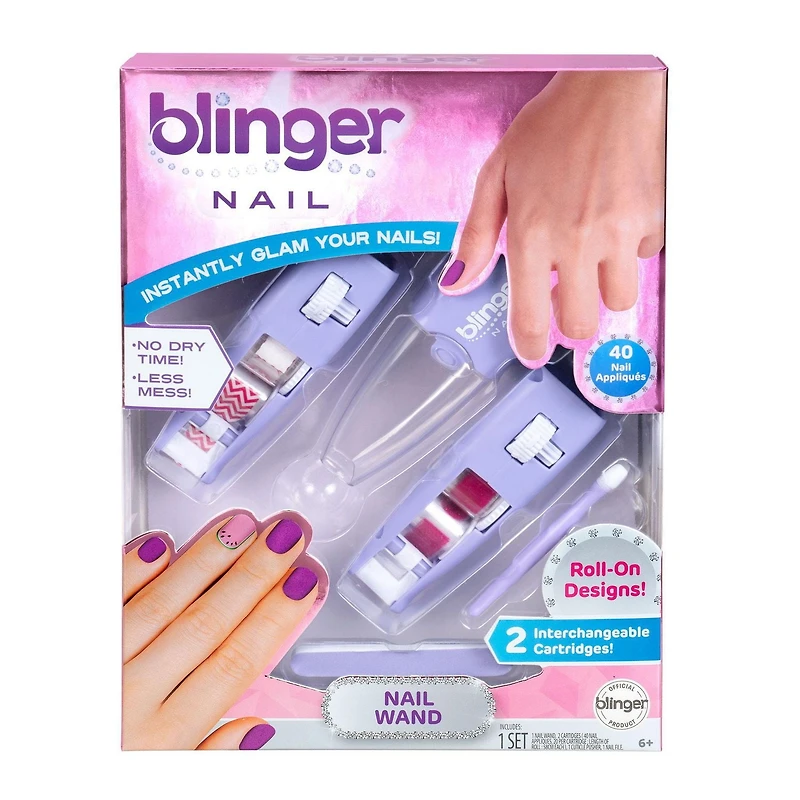 Blinger - Nail Wand - Chevron & Pink Glitter