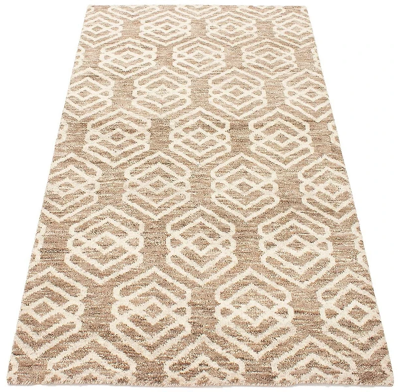 ECARPETGALLERY 5'2" x 8'0" Moroccan Tangier Hand-knotted Area Rug for Living Room, Dining Room and Bedroom in Brown