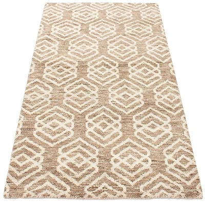 ECARPETGALLERY 5'2" x 8'0" Moroccan Tangier Hand-knotted Area Rug for Living Room, Dining Room and Bedroom in Brown