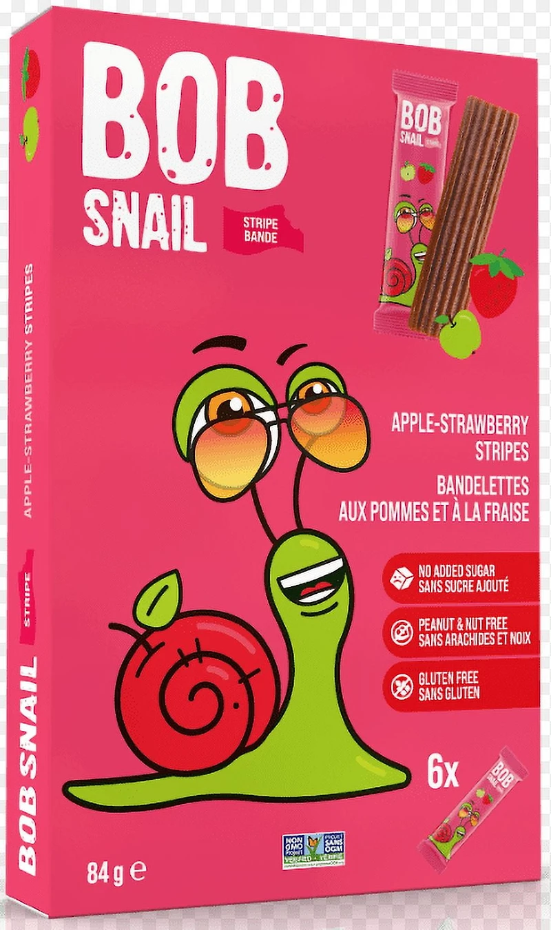 Bob Snail, Gluten-Free, Apple Strawberry Fruit Strips, 84g, BobSnail, apple strawberry.84g