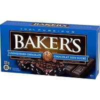 Baker's 100% Pure Unsweetened Chocolate Baking Bar, 225g