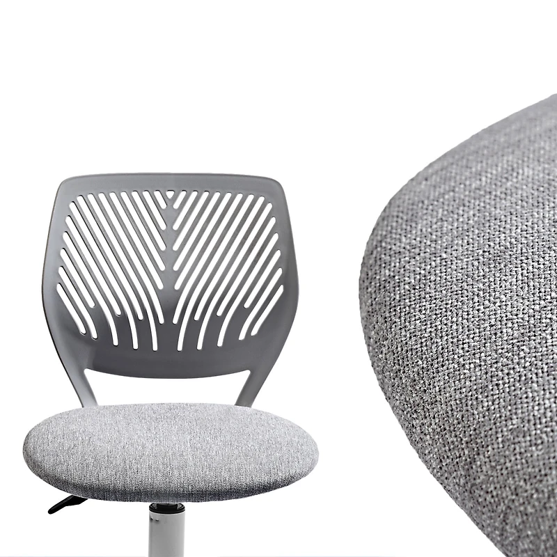 Homy Casa Boys' Girls' Swivel Study Chair with Pink Fabric Seat and Adjustable Height