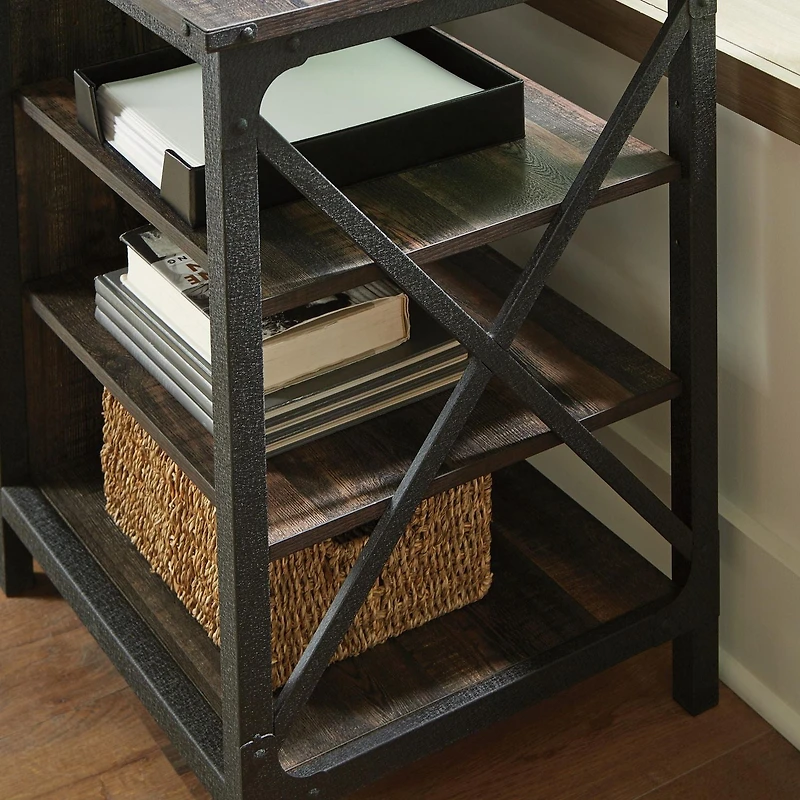 Sauder® Collection Steel River Crédence, Finition Carbon Oak®, 427849