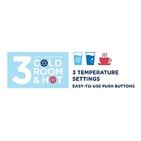 Westinghouse Premium Bottom-Loading Tri-Temp Water Dispenser, 3 temperature settings, easy-to-use push buttons