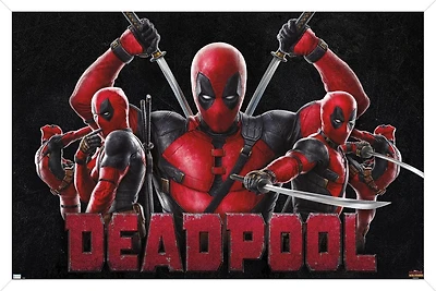 Marvel Deadpool & Wolverine - Deadpool Wall Poster, 14.725" x 22.375" Framed