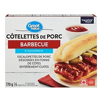 Côtelettes de porc au barbecue Great Value 6 côtelettes, 770 g
