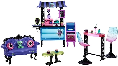 Coffret de jeu Café Monstre Monster High Café avec 2 animaux de compagnie