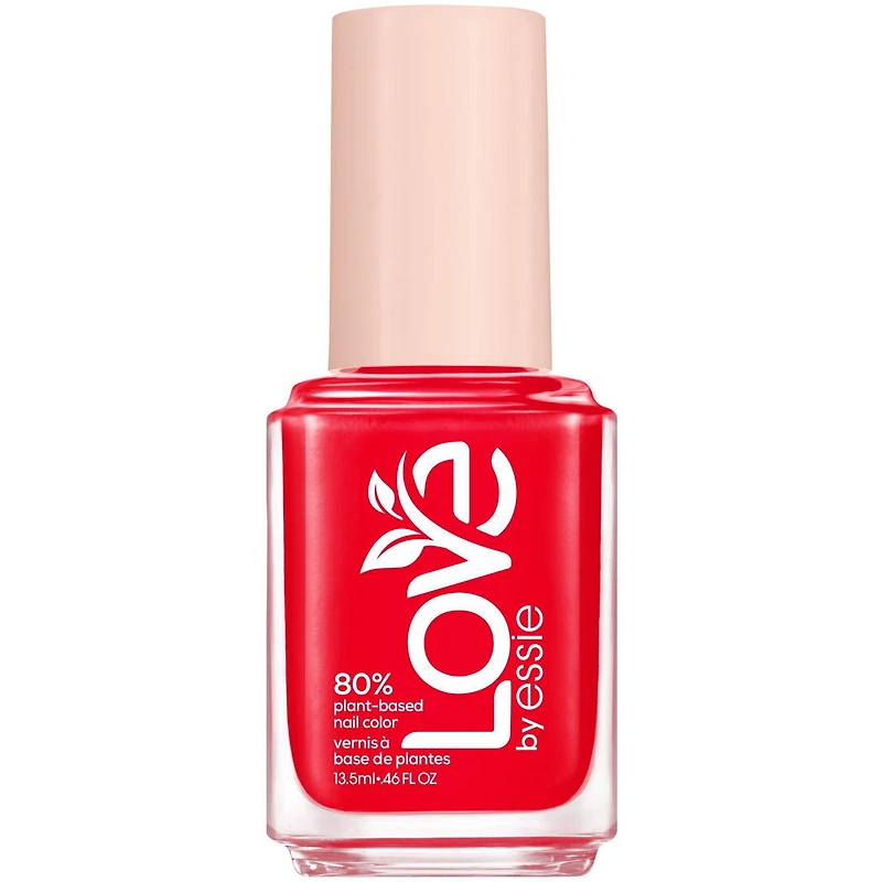 essie plant-based vegan nail polish, creamy finish, 8-free, lust for life, red, 13.5ml, plant-based nail polish