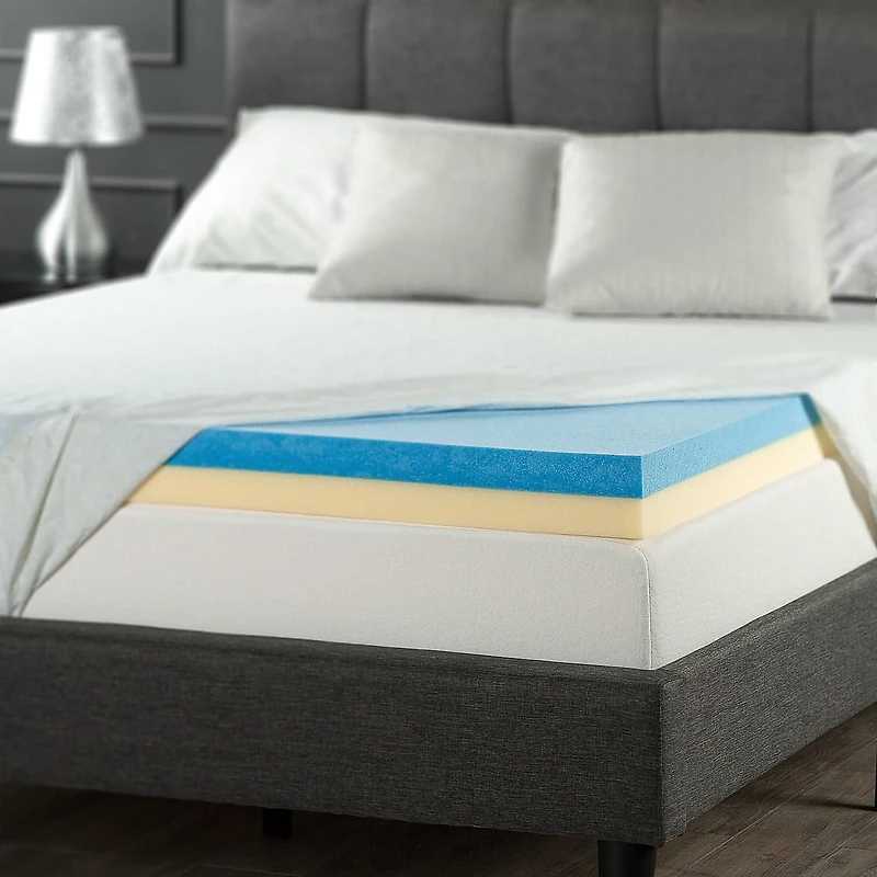 Surmatelas en mousse mémoire gel rafraîchissante de 4 po Spa Sensations de Zinus Simple, double, grand, très grand