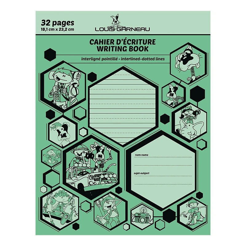 Louis Garneau cahier interligné/point. Vert