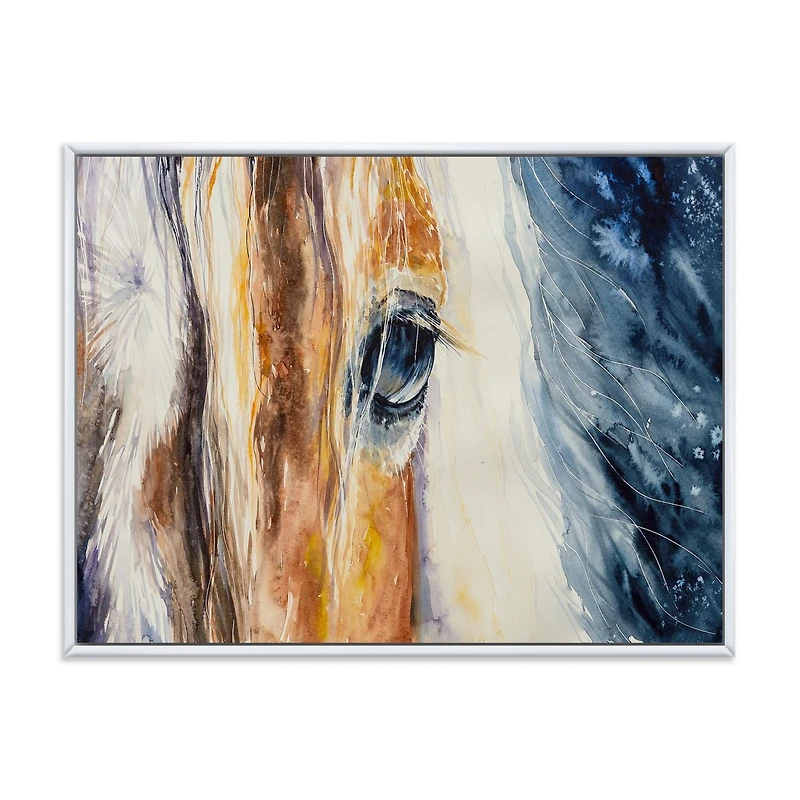 Designart Close-Up of A Beautiful Horses Eye I FLOAT FRAME WALL ART