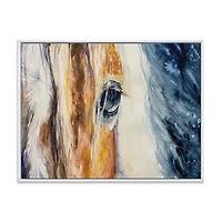 Designart Close-Up of A Beautiful Horses Eye I FLOAT FRAME WALL ART