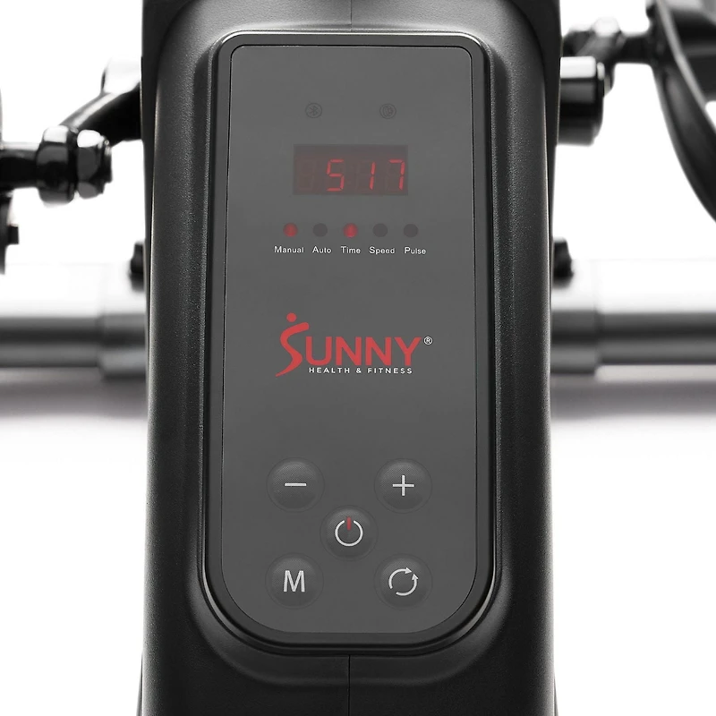 Sunny Health & Fitness Dual Function Smart Motorized Mini Bike Trainer, Under Desk Exercise Machine for Senior Training, Arm/Leg Cardio Cycle Workout, Free SunnyFit App Bluetooth Link-SF-B020029SMART