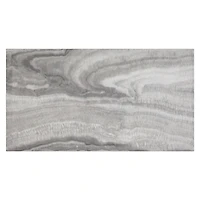 Table de salon contemporaine en similimarbre et acier inoxydable – grise