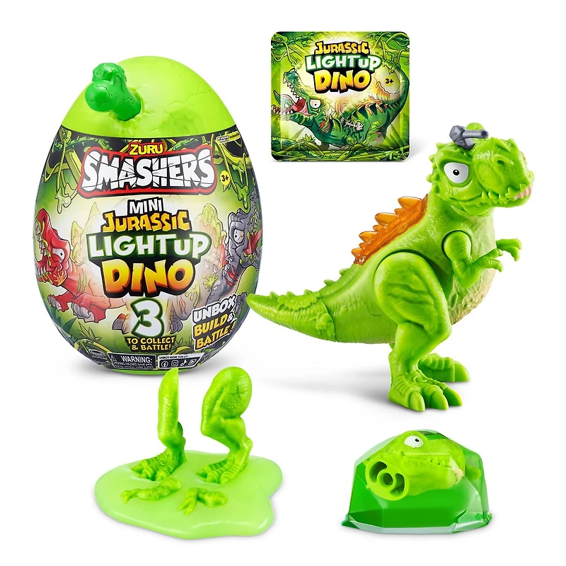 Mini oeuf de dinosaure jurassique allumant Smashers