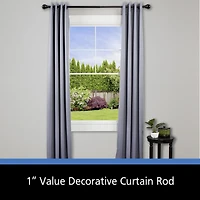 Mainstays Tringle à rideau décorative réglable 76,20 - 213,36 cm, Diamètre 2,54 cm, Noir