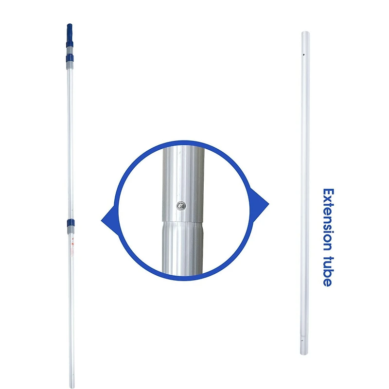 Mainstays 14 ft Aluminum Telescopic Pool Pole in Silver & Blue