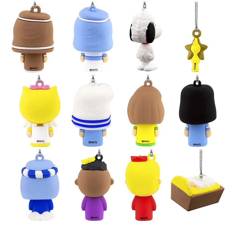Ensemble de 12 mini décorations de Noël – Hallmark – Thème de la Nativité Peanuts – Calendrier de compte à rebours